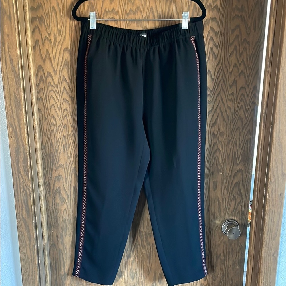 Black Madewell Pants with Red Accents‎ on side panel